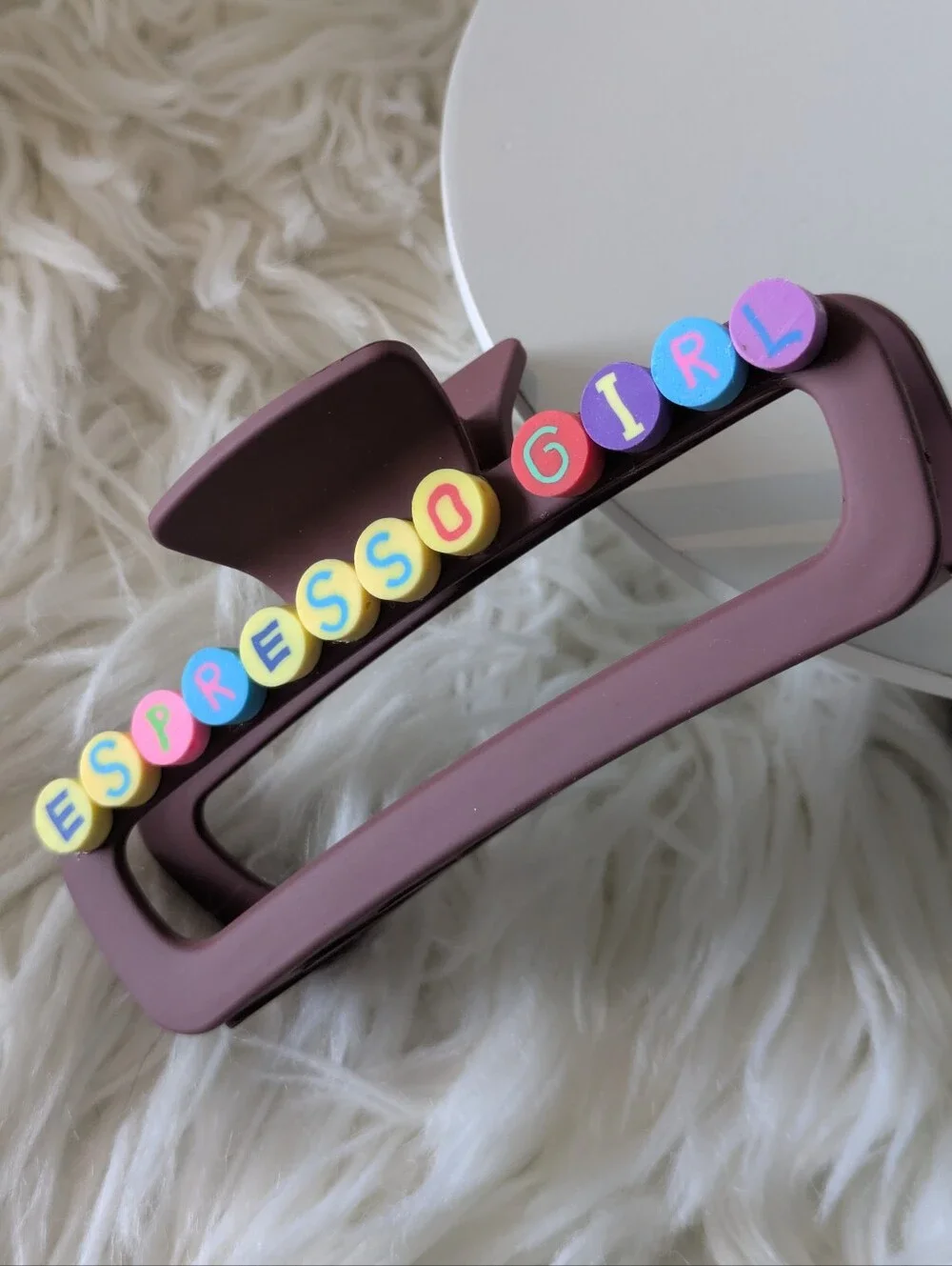 Espresso Girl Hair Clip Claw Style Handcrafted | NWT